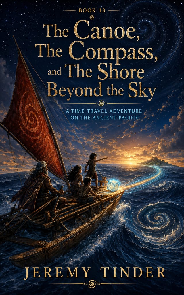 Cover of The Canoe, The Compass, and The Shore Beyond the Sky — The Cube Chronicles Book 13 of 15